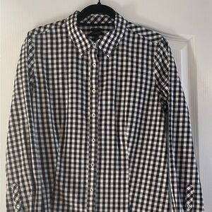 Talbot’s Black & White Check Button-Down Shirt